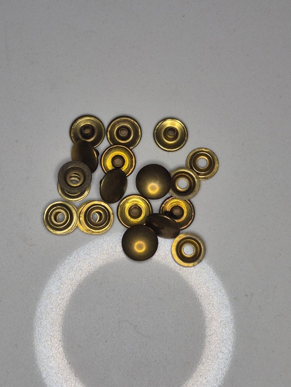 Lot of 11 Line 24 Gold Snap Cap & Socket Pairs 5/8" 1/4" Post Leather
